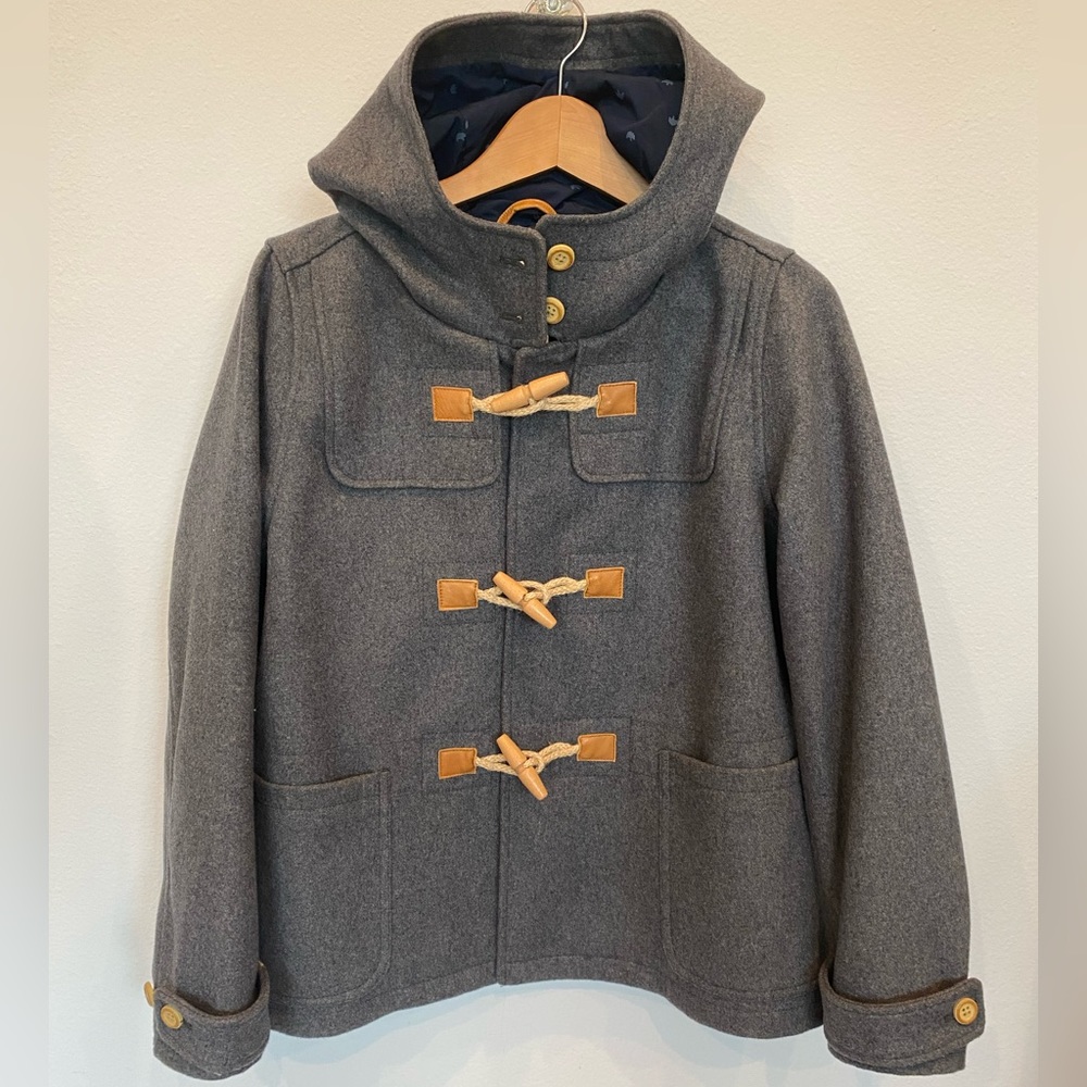 Levis Wool blend hooded Toggle grey Duffle coat size LG